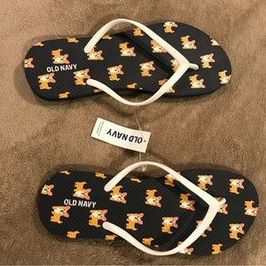 Old Navy Corgi Flip Flops